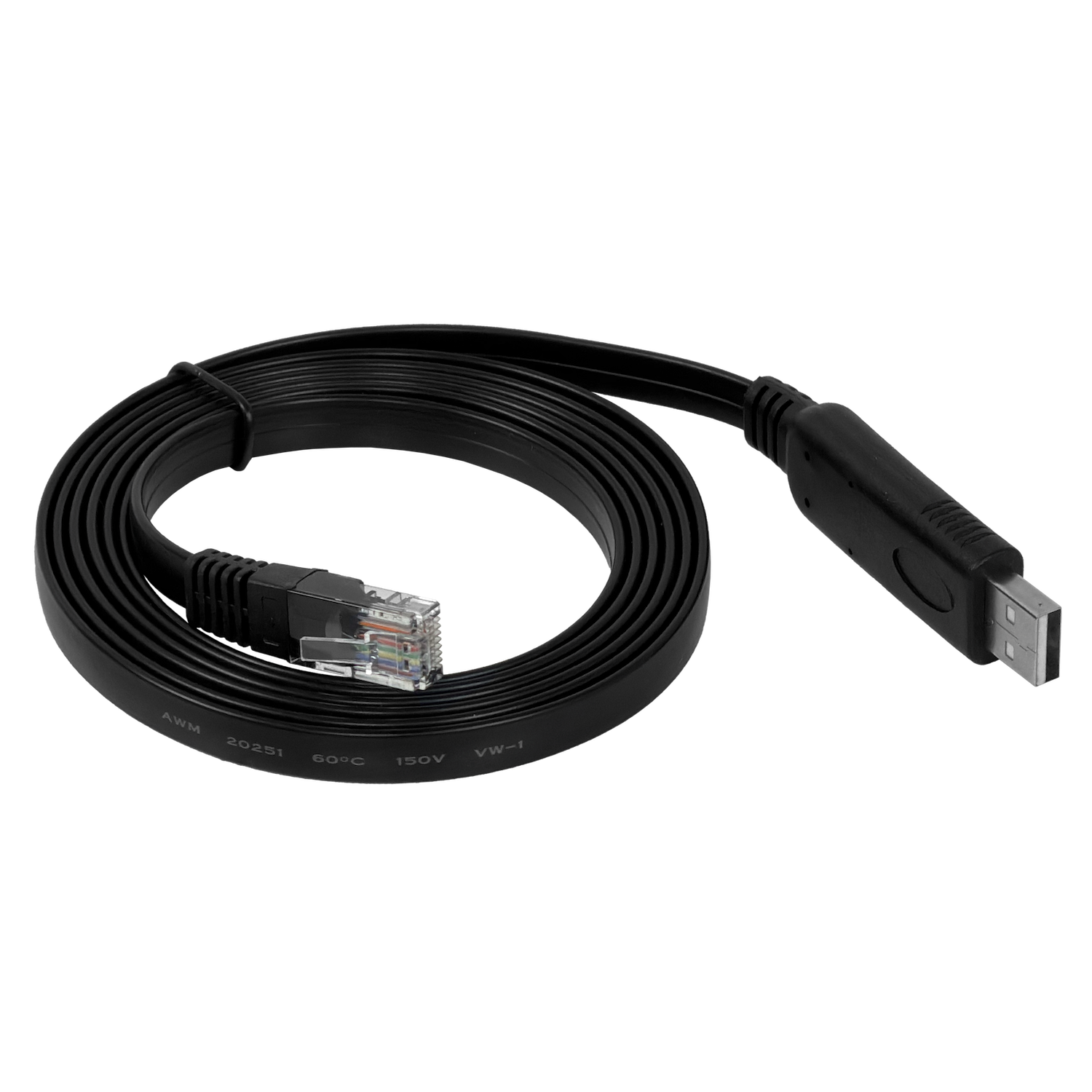 Cable 1,5mt Console RJ45-Macho USB-AM Convertidor p/Puerto RS232 USB2