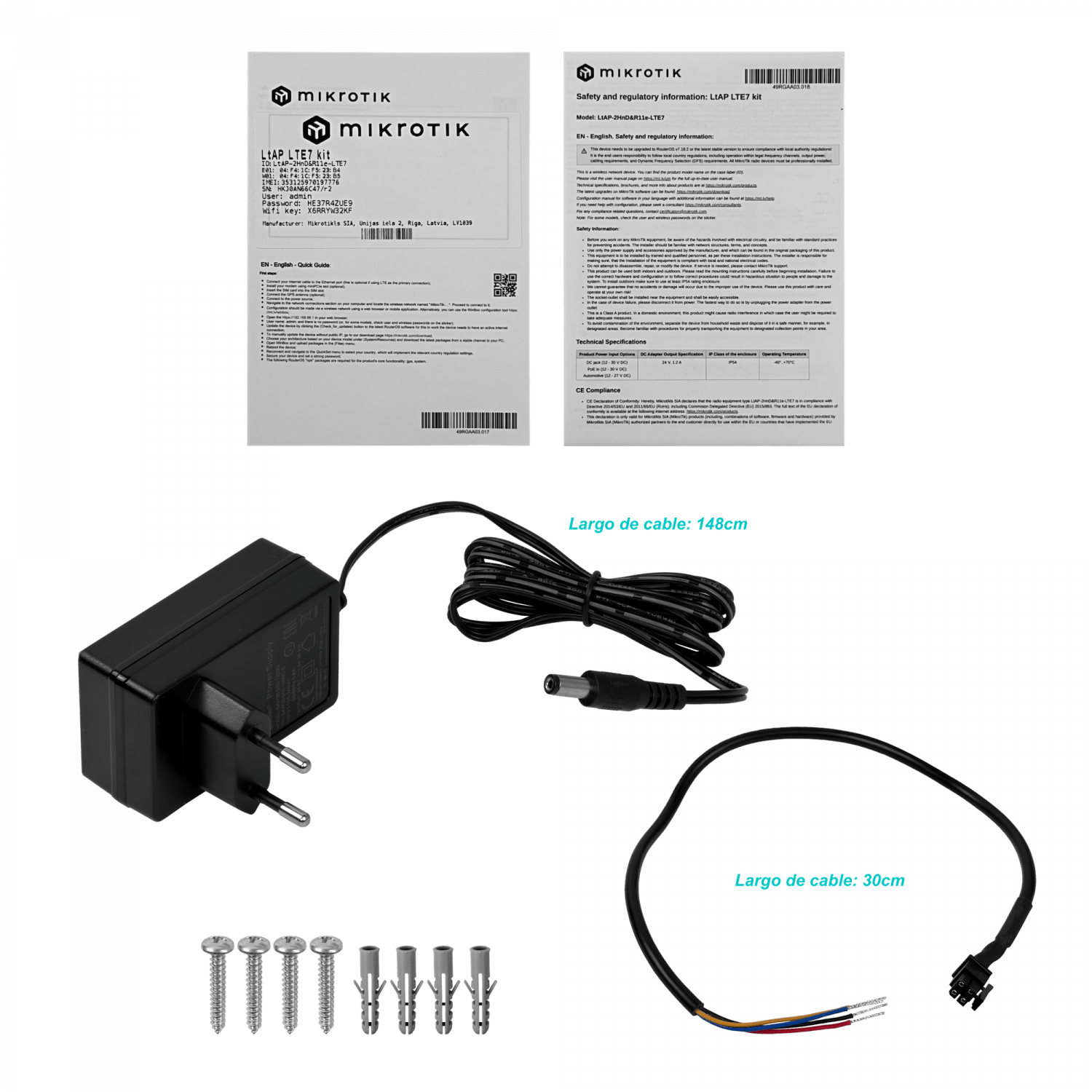 MIKROTIK CAT6-LTE/4G 2-Sim 2-miniPCIe GPS 2,4GHz 2x2-2dBi 1-1000 - Imagen 3