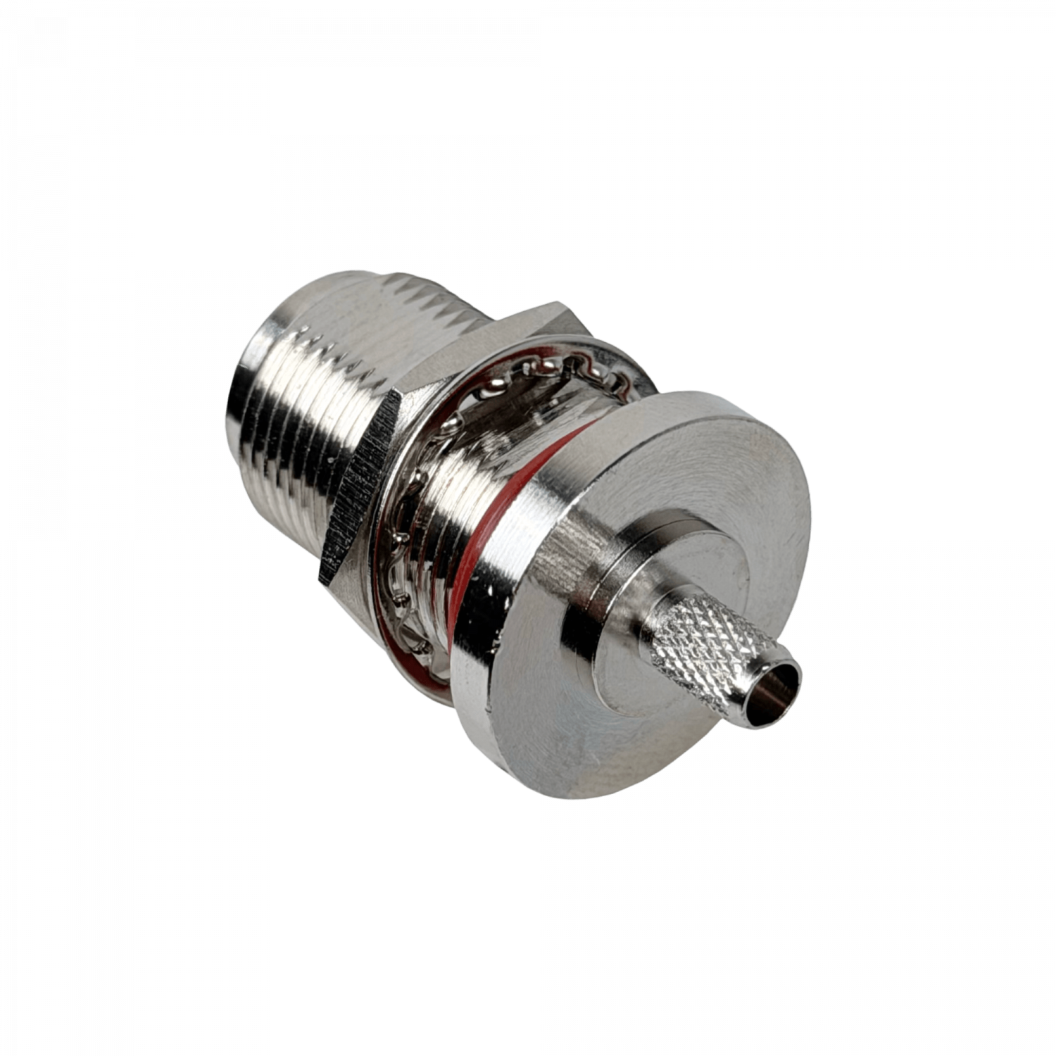 N-Hembra LMR195 RG58 16mm-Diamet Panel Conector Crimpeable Coaxial - Imagen 2