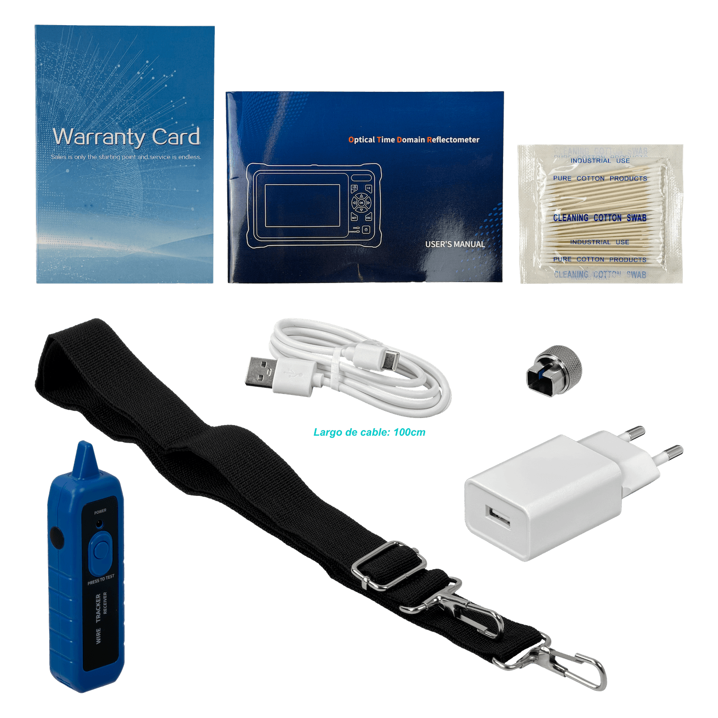 SM 1310/1550nm 100km 24-22dB ST/SC/FC USB MSD Recargable Reflectometro - Imagen 2