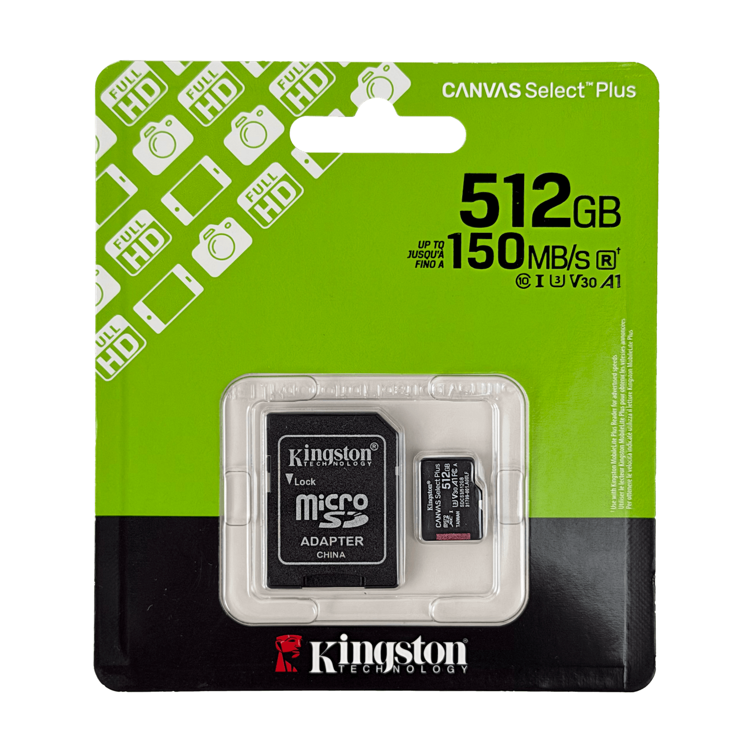 KINGSTON 512GB MicroSD c/Adaptador-SD 100/85mb/s Class10 UHS-I U3 V30 - Imagen 2