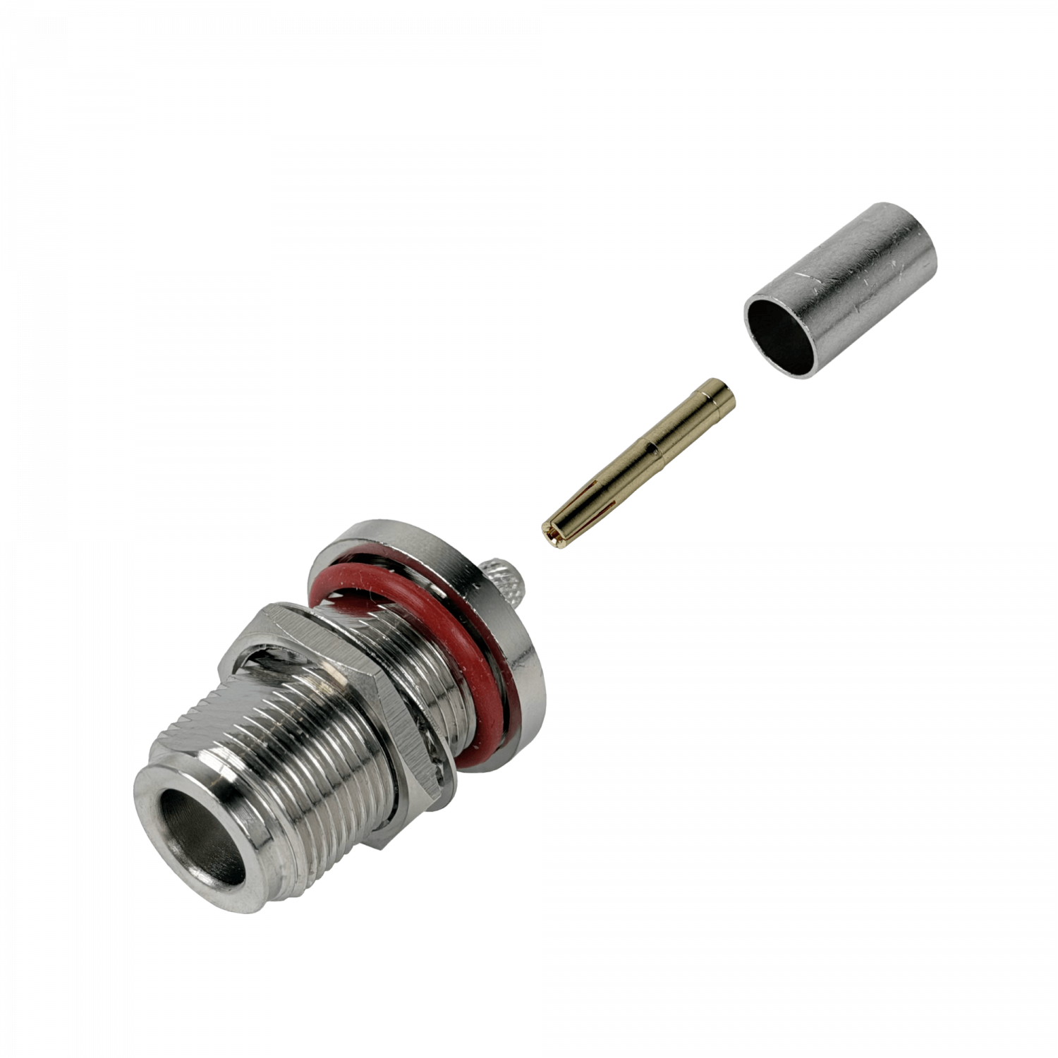 N-Hembra LMR195 RG58 16mm-Diamet Panel Conector Crimpeable Coaxial - Imagen 3