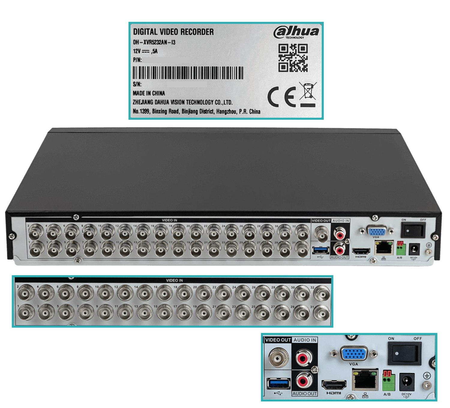 DAHUA X/NVR 32-CH 5MP RJ45 HDMI VGA 2-USB 4-RCA-H 2xSATA16TB XVR5232AN - Imagen 6